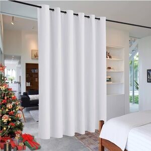 RYB HOME Curtains - 9 ft Long x 10 ft Wide, Greyish White - Set of 2